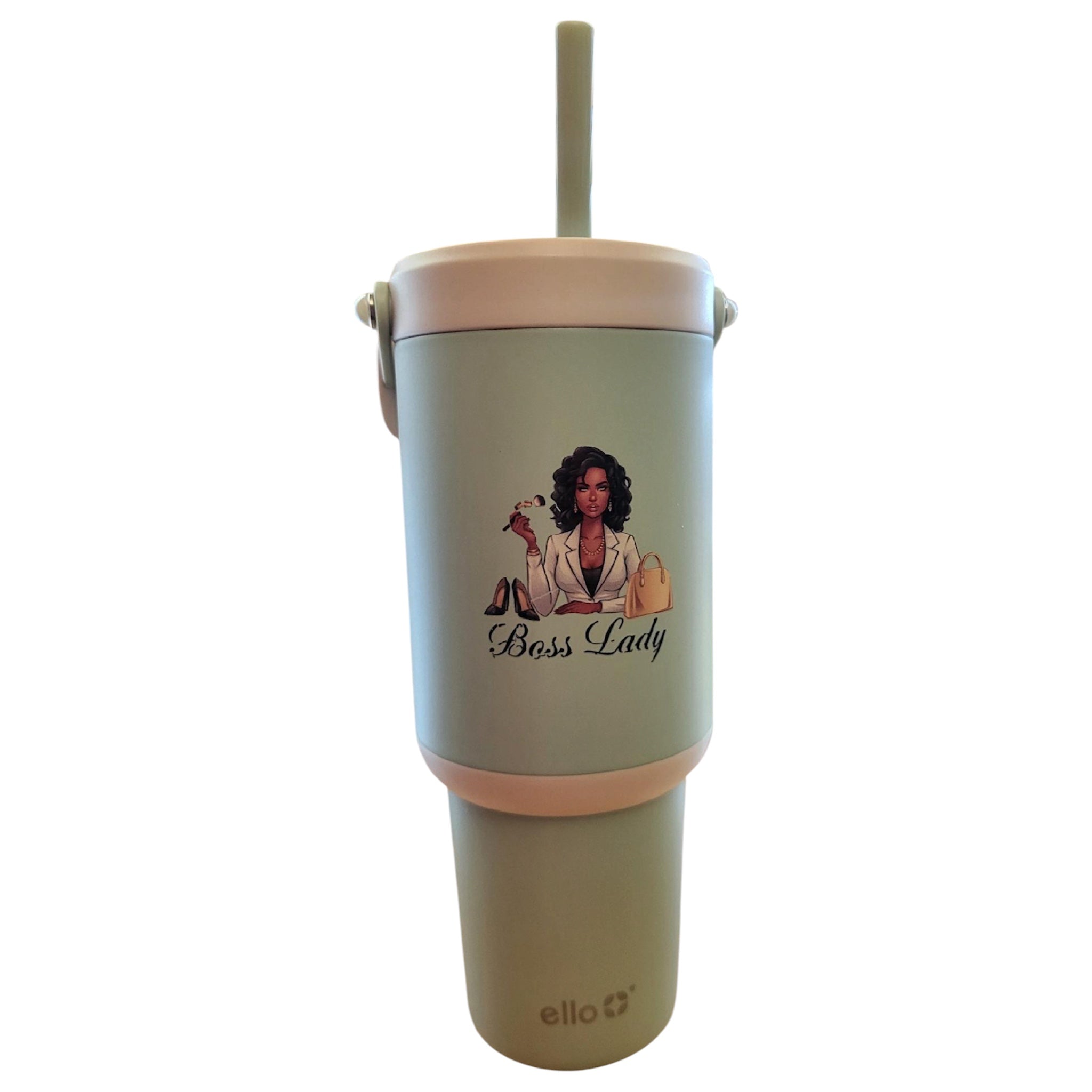 Mint Green Faith Flow 30oz Tumbler with Handle & Retractable Straw