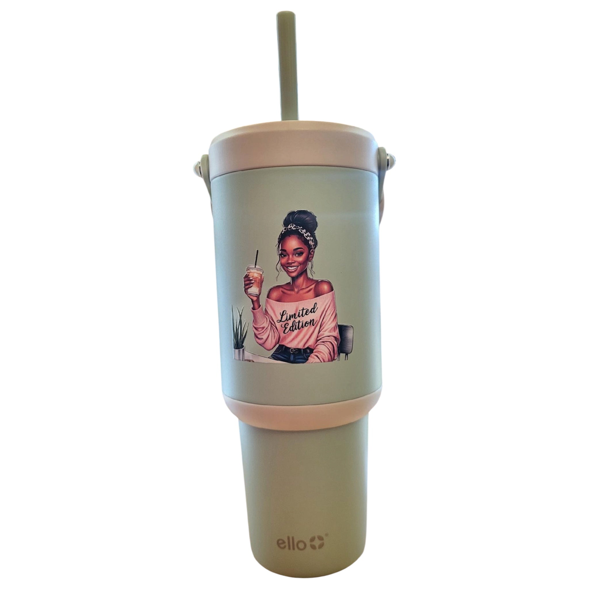 Mint Green Faith Flow 30oz Tumbler with Handle & Retractable Straw
