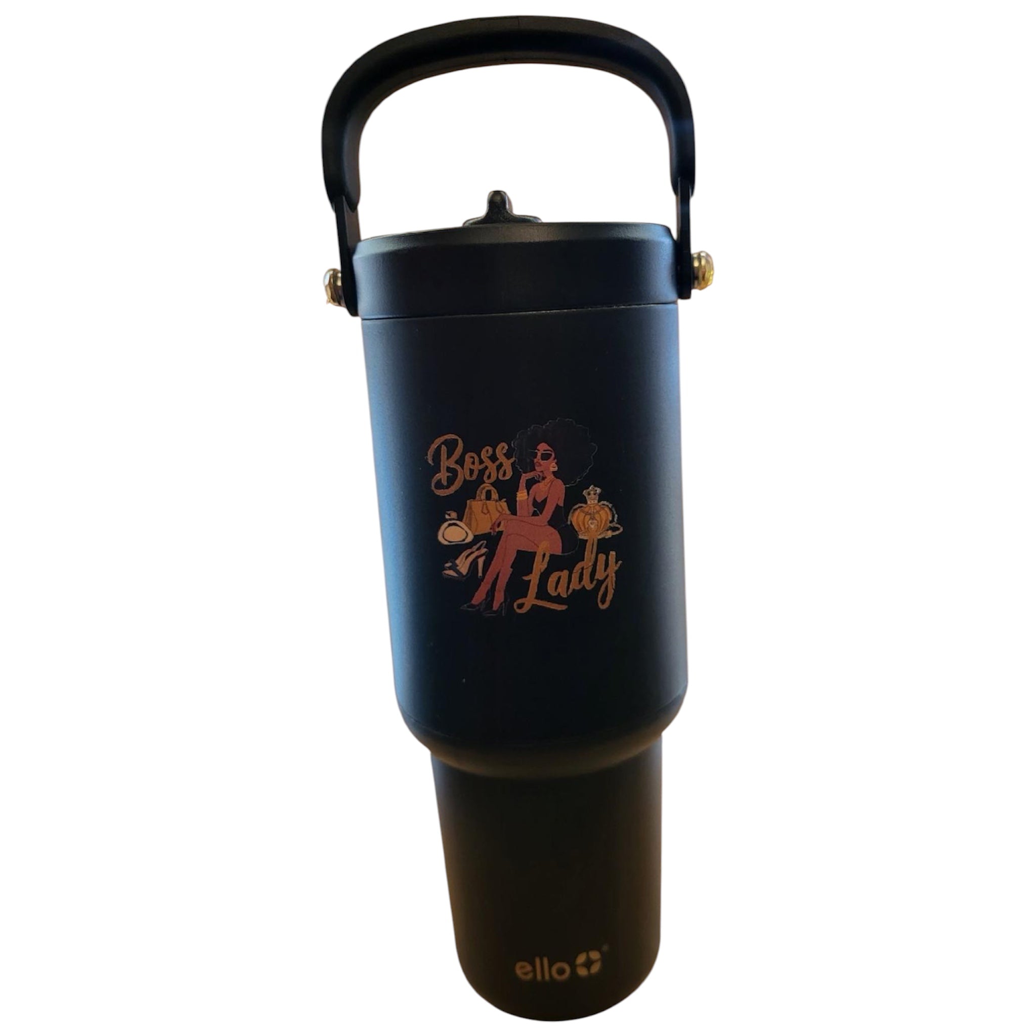 Black Faith Flow 30oz Tumbler with Handle & Retractable Straw