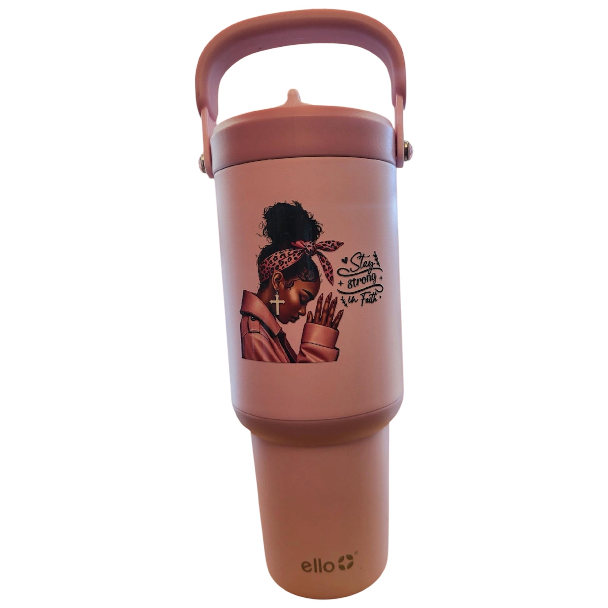 Fuchsia Faith Flow 30oz Tumbler with Handle & Retractable Straw