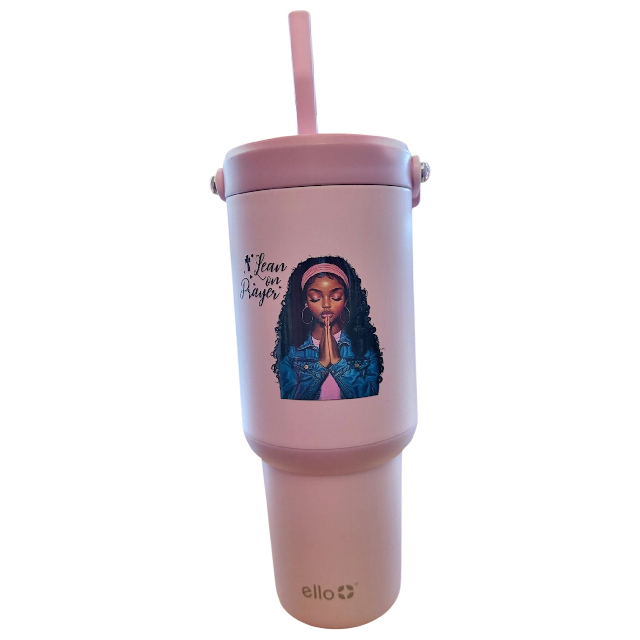 Fuchsia Faith Flow 30oz Tumbler with Handle & Retractable Straw