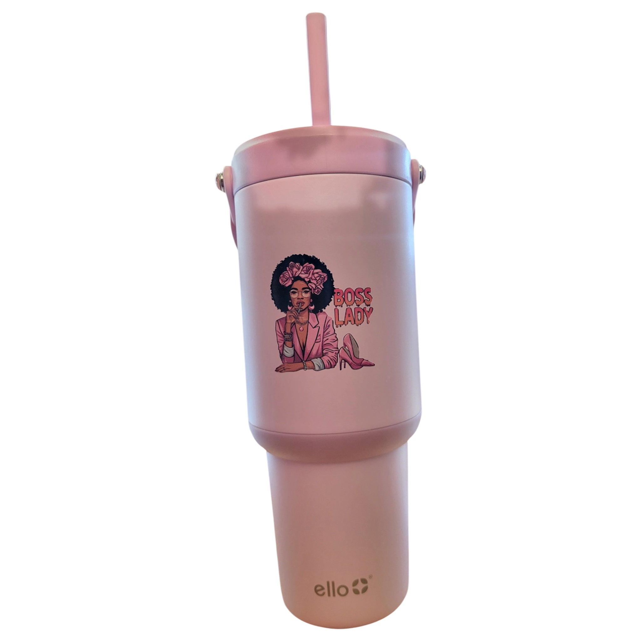 Fuchsia Faith Flow 30oz Tumbler with Handle & Retractable Straw