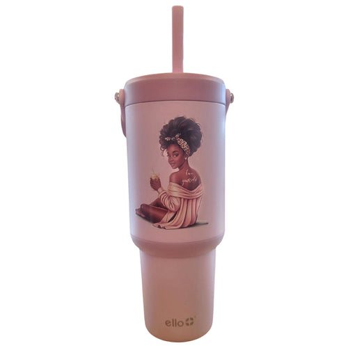 Fuchsia Faith Flow 30oz Tumbler with Handle & Retractable Straw